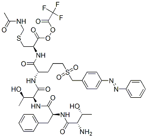CAS#: 76408-68-9, 2-(((4-(Phenylazo)Phenyl)Methyl)Sulphonyl)Ethyl S-(Acetamidomethyl)-N-(N-(N-(N-L-Threonyl-3-Phenyl-L-Alanyl)-L-Threonyl)-L-Seryl)-L-Cysteinate Mono(Perfluoroacetate)