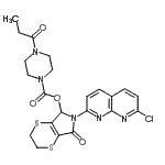 CAS#: 76535-71-2, 6-(7-Chloro-1,8-naphthyridin-2-yl)-7-oxo-2,3,6,7-tetrahydro-5H-[1,4]dithiino[2,3-c]pyrrol-5-yl 4-propionyl-1-piperazinecarboxylate