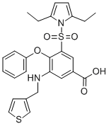 CAS#: 76557-33-0, 3-(2,5-Diethylpyrrol-1-Yl)Sulfonyl-4-(Phenoxy)-5-(Thiophen-3-Ylmethylamino)Benzoic Acid