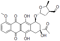 CAS 登录号：76573-20-1， (2S,3S,5S)-5-[[(1S,3S)-3-乙酰基-3,5,12-三羟基-10-甲氧基-6,11-二氧代-2,4-二氢-1H-并四苯-1-基]氧基]-2-甲基四氢呋喃-3-甲醛