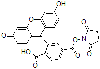 CAS#: 76608-16-7, 4-[[(2,5-Dioxo-1-pyrrolidinyl)oxy]carbonyl](6-hydroxy-3-oxo-3H-xanthen- 9-yl)-Benzoic acid