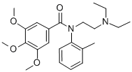 CAS 登录号:76644-53-6, N-(2-二乙基氨基乙基)-3,4,5-三甲氧基-N-(2-甲基苯基)苯甲酰胺