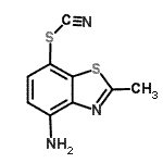 CAS 登录号：7668-34-0， 4-氨基-2-甲基-1,3-苯并噻唑-7-基硫氰酸酯