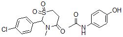 CAS 登录号：76847-46-6， 2-(4-氯苯基)-3-甲基-1,1-二氧代-1,3-噻嗪烷-4-酮;N-(4-羟基苯基)乙酰胺