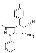 CAS#: 76973-35-8, 6-Amino-4-(4-Chloro-Phenyl)-3-Methyl-1-Phenyl-1,4-Dihydro-Pyrano[2,3-c]Pyrazole-5-Carbonitrile