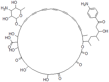 CAS#: 77215-53-3, (23E,25E,27E,29E,31E,33E,35E)-22-(4-Amino-3,5-Dihydroxy-6-Methyloxan-2-Yl)Oxy-38-[7-(4-Aminophenyl)-5-Hydroxy-4-Methyl-7-Oxoheptan-2-Yl]-10,14,18,20-Tetrahydroxy-37-Methyl-2,4,8,16-Tetraoxo-1-Oxacyclooctatriaconta-23,25,27,29,31,33,35-Heptaene-19-Carboxylic Acid