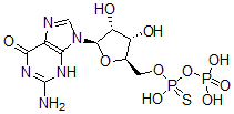 CAS#: 77481-24-4, [[(2R,3S,4R,5R)-5-(2-Amino-6-Oxo-3H-Purin-9-Yl)-3,4-Dihydroxyoxolan-2-Yl]Methoxy-Hydroxyphosphinothioyl] Dihydrogen Phosphate