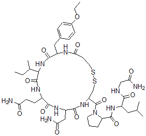 CAS#: 77648-79-4, N-[1-[(2-Amino-2-Oxoethyl)Amino]-4-Methyl-1-Oxopentan-2-Yl]-1-[7-(2-Amino-2-Oxoethyl)-10-(3-Amino-3-Oxopropyl)-13-Butan-2-Yl-16-[(4-Ethoxyphenyl)Methyl]-6,9,12,15,18-Pentaoxo1,2-Dithia-5,8,11,14,17-Pentazacycloicosane-4-Carbonyl]Pyrrolidine-2-Carboxamide