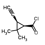 CAS 登录号：77723-73-0， (1R,3R)-3-乙炔基-2,2-二甲基环丙烷甲酰氯