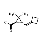 CAS 登录号：77789-65-2， (1R,3R)-3-(环丁亚基甲基)-2,2-二甲基环丙烷甲酰氯
