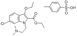 CAS#: 77941-23-2, 1-(beta-Dimethylaminoaethyl)-2-ethoxycarbonyl-3-ethoxy-6-chloro-indol-toluol-4-sulfonate