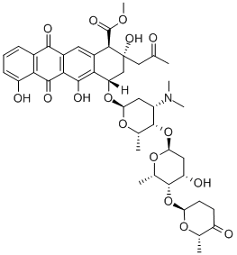 CAS#: 78173-90-7, Methyl (1R,2S,4S)-4-[(2R,4S,5S,6S)-4-Dimethylamino-5-[(2S,4S,5S,6S)-4-Hydroxy-6-Methyl-5-[(2R,6S)-6-Methyl-5-Oxooxan-2-Yl]Oxyoxan-2-Yl]Oxy-6-Methyloxan-2-Yl]Oxy-2,5,7-Trihydroxy-6,11-Dioxo-2-(2-Oxopropyl)-3,4-Dihydro-1H-Tetracene-1-Carboxylate