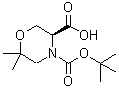 CAS#: 783349-78-0, (3S)-6,6-Dimethyl-4-{[(2-methyl-2-propanyl)oxy]carbonyl}-3-morpholinecarboxylic acid