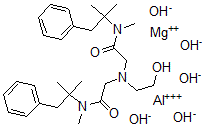 CAS#: 78371-69-4, Aluminum Magnesium 2-[2-Hydroxyethyl-[2-[Methyl-(2-Methyl-1-Phenylpropan-2-Yl)Amino]-2-Oxoethyl]Amino]-N-Methyl-N-(2-Methyl-1-Phenylpropan-2-Yl)Acetamide Pentahydroxide