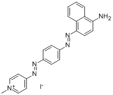 CAS#: 78474-85-8, 1-(4-Aminophenylazo)-4-[4-(N-methylpyridiniumazo)]naphthalene iodide