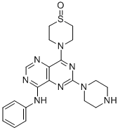 CAS 登录号：78534-70-0， 8-(1-氧代-1,4-噻嗪烷-4-基)-N-苯基-6-哌嗪-1-基嘧啶并[6,5-e]嘧啶-4-胺