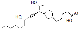 CAS#: 78542-68-4, (5E)-5-[(3aS,4S,5R,6aS)-5-Hydroxy-4-[(3S)-3-Hydroxynon-1-Ynyl]-3,3a,4,5,6,6a-Hexahydro-1H-Pentalen-2-Ylidene]Pentanoic Acid