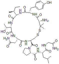 CAS 登录号：78578-24-2， (2S)-1-[(4R,7S,10S,16S,19S)-19-氨基-7-(2-氨基-2-氧代乙基)-13-[(2S)-丁烷-2-基]-10-(1-羟基乙基)-16-[(4-羟基苯基)甲基]-20,20-二甲基-6,9,12,15,18-五氧代1,2-二硫杂-5,8,11,14,17-五氮杂环二十烷-4-羰基]-N-[(2S)-1-[(2-氨基-2-氧代乙基)氨基]-4-甲基-1-氧代戊烷-2-基]吡咯烷-2-甲酰胺