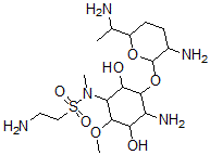 CAS 登录号：78609-45-7， 4-N-(2-氨基乙烷磺酰基)健霉素B