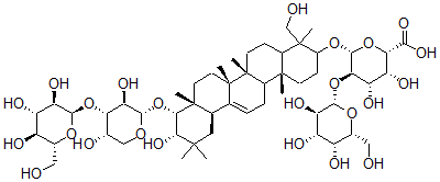 CAS#: 78693-93-3, (3beta,4beta,21beta,22beta)-22-((3-O-beta-D-Glucopyranosyl-alpha-L-arabinopyranosyl)oxy)-21,23-dihydroxyolean-12-en-3-yl 2-O-beta-D-galactopyranosyl-beta-D-Glucopyranosiduronic acid