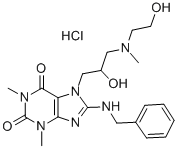 CAS#: 78721-06-9, 8-(Benzylamino)-7-[2-Hydroxy-3-(2-Hydroxyethyl-Methylamino)Propyl]-1,3-Dimethylpurine-2,6-Dione Hydrochloride