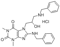 CAS 登录号：78721-09-2， 8-(苄基氨基)-7-[3-(苄基氨基)-2-羟基丙基]-1,3-二甲基嘌呤-2,6-二酮盐酸盐