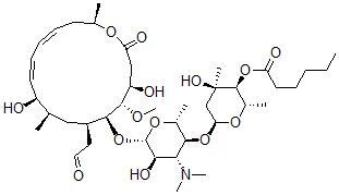 CAS#: 78897-52-6, [(2S,3S,4R,6S)-6-[(2R,3S,4R,5R,6S)-6-[[(4R,5S,6S,7R,9R,10R,11E,13E,16R)-4,10-Dihydroxy-5-Methoxy-9,16-Dimethyl-2-Oxo-7-(2-Oxoethyl)-1-Oxacyclohexadeca-11,13-Dien-6-Yl]Oxy]-4-Dimethylamino-5-Hydroxy-2-Methyloxan-3-Yl]Oxy-4-Hydroxy-2,4-Dimethyloxan-3-Yl] Hexanoate