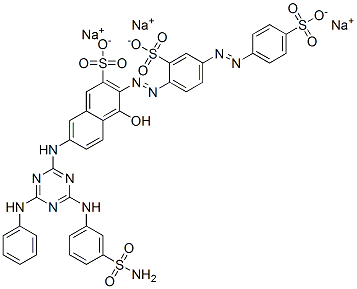 CAS 登录号：79135-80-1， (3E)-4-氧代-7-[[4-(苯基氨基)-6-[(3-氨基磺酰基苯基)氨基]-1,3,5-三嗪-2-基]氨基]-3-[[2-磺酸-4-(4-磺酸苯基)偶氮苯基]亚肼基]萘-2-磺酸三钠