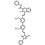 CAS#: 79135-83-4, 4-({3,3'-Dimethoxy-4'-[(3-methyl-5-oxo-1-phenyl-4,5-dihydro-1H-pyrazol-4-yl)diazenyl]-4-biphenylyl}diazenyl)-3-hydroxy-N-phenyl-2-naphthamide