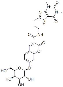 CAS#: 79181-90-1, N-[3-(1,3-Dimethyl-2,6-Dioxo-7H-Purin-8-Yl)Propyl]-2-Oxo-7-[(2S,3R,4S,5R,6R)-3,4,5-Trihydroxy-6-(Hydroxymethyl)Oxan-2-Yl]Oxychromene-3-Carboxamide