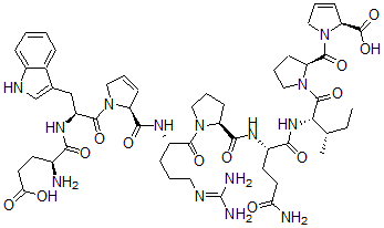 CAS#: 79873-93-1, (2S)-1-[(2S)-1-[(2S,3S)-2-[[(2S)-5-Amino-2-[[(2S)-1-[(2S)-2-[[(2S)-1-[(2S)-2-[[(2S)-2-Amino-5-Hydroxy-5-Oxopentanoyl]Amino]-3-(1H-Indol-3-Yl)Propanoyl]2,5-Dihydropyrrole-2-Carbonyl]Amino]-5-(Diaminomethylideneamino)Pentanoyl]Pyrrolidine-2-Carbonyl]Amino]-5-Oxopentanoyl]Amino]-3-Methylpentanoyl]Pyrrolidine-2-Carbonyl]-2,5-Dihydropyrrole-2-Carboxylic Acid