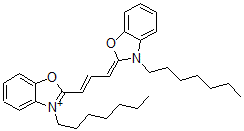 CAS#: 79953-80-3, 3-Heptyl-2-[(E,3E)-3-(3-heptyl-1,3-benzoxazol-2-ylidene)prop-1-enyl]-1,3-benzoxazol-3-ium