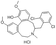 CAS#: 79989-28-9, (-)-6,7,8,9-Tetrahydro-6-((2,6-Dichlorophenyl)Methyl)-2,12-Dimethoxy-7-Methyl-5H-Dibenz(d,f)Azonin-1-Ol Hydrochloride