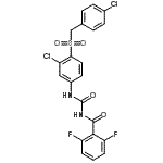 CAS#: 80-90-0, N-({3-Chloro-4-[(4-chlorobenzyl)sulfonyl]phenyl}carbamoyl)-2,6-difluorobenzamide