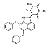 CAS#: 80019-21-2, 5-[6,8-Bis(phenylsulfanyl)benzo[cd]indol-2(1H)-ylidene]-1,3-dimethyl-2,4,6(1H,3H,5H)-pyrimidinetrione