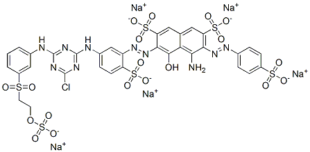 CAS#: 80156-94-1, 4-Amino-6-[[5-[[4-Chloro-6-[[3-[[2-(Sulfooxy)Ethyl]Sulfonyl]Phenyl]Amino]-1,3,5-Triazin-2-Yl]Amino]-2-Sulfophenyl]Azo]-5-Hydroxy-3-[(4-Sulfophenyl)Azo]-2,7-Naphthalenedisulfonic Acid Pentasodium Salt