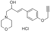 CAS 登录号：80304-75-2， alpha-(4-(2-丙炔基氧基)苯乙烯基)-4-吗啉乙醇盐酸盐