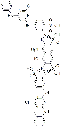 CAS#: 81173-72-0, 4-Amino-3,6-Bis[2-[5-[[4-Chloro-6-[(2-Methylphenyl)Amino]-1,3,5-Triazin-2-Yl]Amino]-2-Sulfophenyl]Diazenyl]-5-Hydroxy-2,7-Naphthalenedisulfonicacid