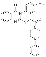 CAS 登录号:81262-72-8, 1-(((3,4-二氢-3-(4-甲氧基苯基)-4-氧代-2-喹唑啉基)硫代)乙酰基)-4-苯基哌嗪