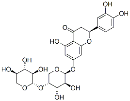 CAS 登录号：81287-62-9， (S)-2-(3,4-二羟基苯基)-2,3-二氢-5-羟基-7-((4-O-beta-D-吡喃木糖基-beta-D-阿拉伯吡喃糖基)氧基)-4H-1-苯并吡喃-4-酮