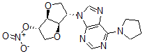 CAS#: 81621-23-0, 1,4:3,6-Dianhydro-2-deoxy-2-(6-(1-pyrrolidinyl)-9H-purin-9-yl)-L-iditol 5-nitrate