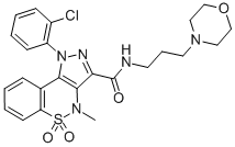 CAS#: 81761-90-2, 1,4-Dihydro-1-(2-Chlorophenyl)-4-Methyl-N-(3-Morpholinopropyl)-Pyrazolo(4,3-c)(1,2)Benzothiazine-3-Carboxamide 5,5-Dioxide