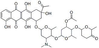 CAS 登录号：81975-92-0， [6-[6-[(3-乙酰基-3,5,10,12-四羟基-6,11-二氧代-2,4-二氢-1H-并四苯-1-基)氧基]-4-二甲基氨基-2-甲基-四氢吡喃-3-基]氧基-2-甲基-3-(6-甲基-5-氧代-四氢吡喃-2-基)氧基-四氢吡喃-4-基]乙酸酯