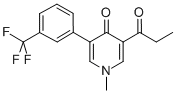 CAS 登录号：82129-63-3， 1-甲基-3-(1-氧代丙基)-5-(3-(三氟甲基)苯基)-4(1H)-吡啶酮