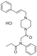 CAS 登录号：82387-56-2， 1-肉桂基-4-((N-丙酰苯胺基)乙酰基)哌嗪盐酸盐
