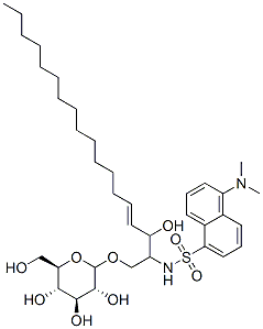 CAS 登录号：82535-65-7， 1-O-葡糖基-2-N-(二甲基氨基萘-5-磺酰基)鞘氨醇