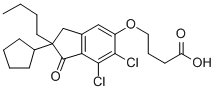 CAS#: 82749-70-0, 4-[(2-Butyl-6,7-dichloro-2-cyclopentyl-2,3-dihydro-1-oxo-1H-inden-5-yl)oxy]-Butanoic acid