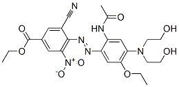 CAS 登录号：82760-40-5， 4-[[2-(乙酰氨基)-4-[二(2-羟基乙基)氨基]-5-乙氧基苯基]偶氮]-3-氰基-5-硝基苯甲酸乙酯