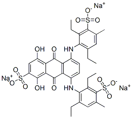 CAS#: 83027-38-7, Trisodium 5,8-Bis[(2,6-Diethyl-4-Methyl-3-Sulphonatophenyl)Amino]-9,10-Dihydro-1,4-Dihydroxy-9,10-Dioxoanthracene-2-Sulphonate