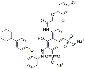 CAS#: 83027-51-4, Disodium 6-[[2-(4-Cyclohexylphenoxy)Phenyl]Azo]-4-[[(2,4-Dichlorophenoxy)Acetyl]Amino]-5-Hydroxynaphthalene-1,7-Disulphonate